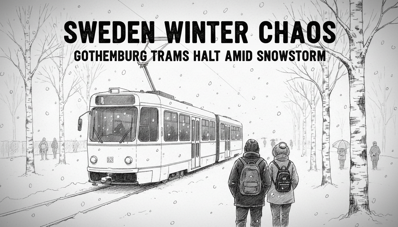 Sweden Winter Chaos: Gothenburg Trams Halt Amid Snowstorm