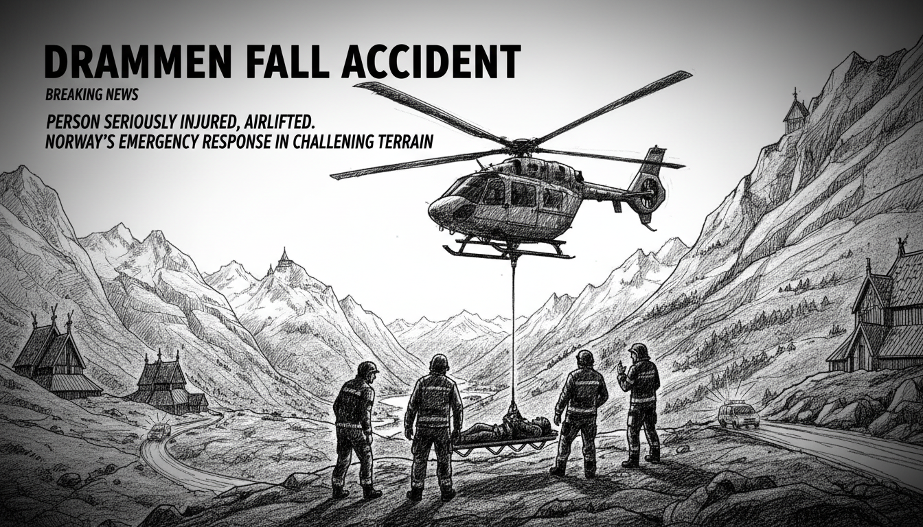 Person Injured in Drammen Fall Accident