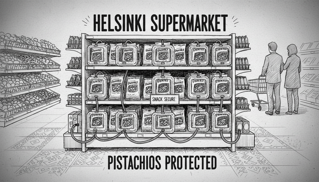 Helsinki Supermarket Protects Pistachios with Anti-Theft Devices