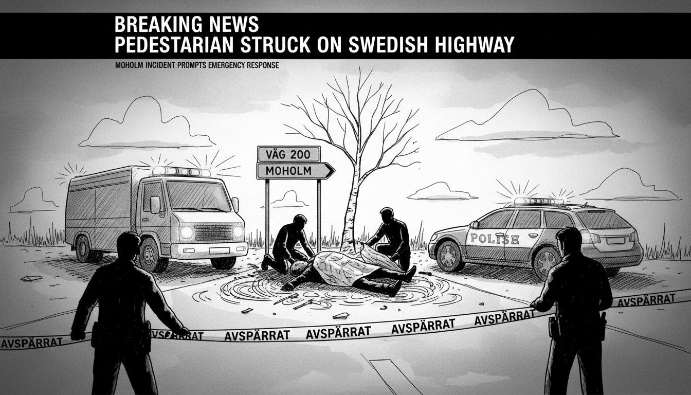 Pedestrian Struck on Swedish Highway in Moholm Incident