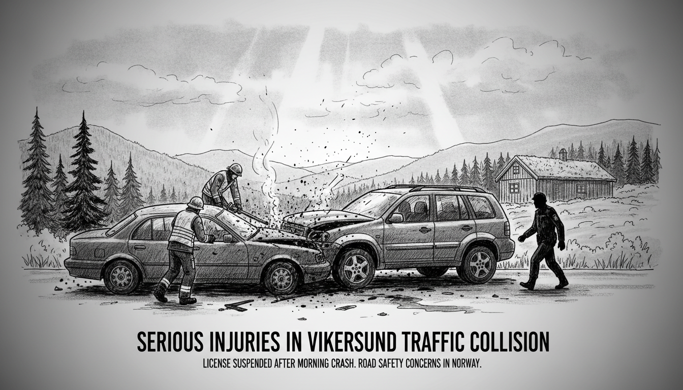 Serious Injuries Reported in Vikersund Traffic Collision
