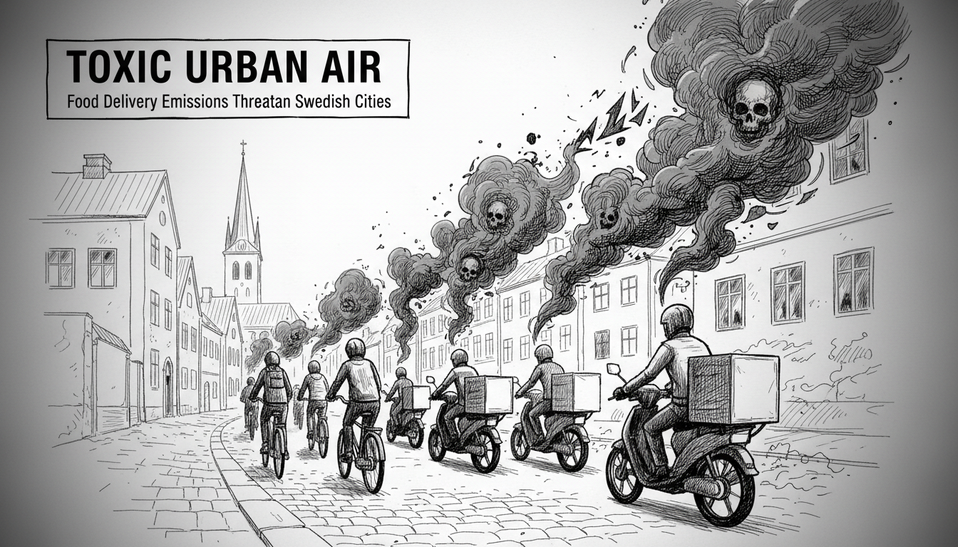 Food Delivery Mopeds Emit Toxic Gases in Swedish Cities