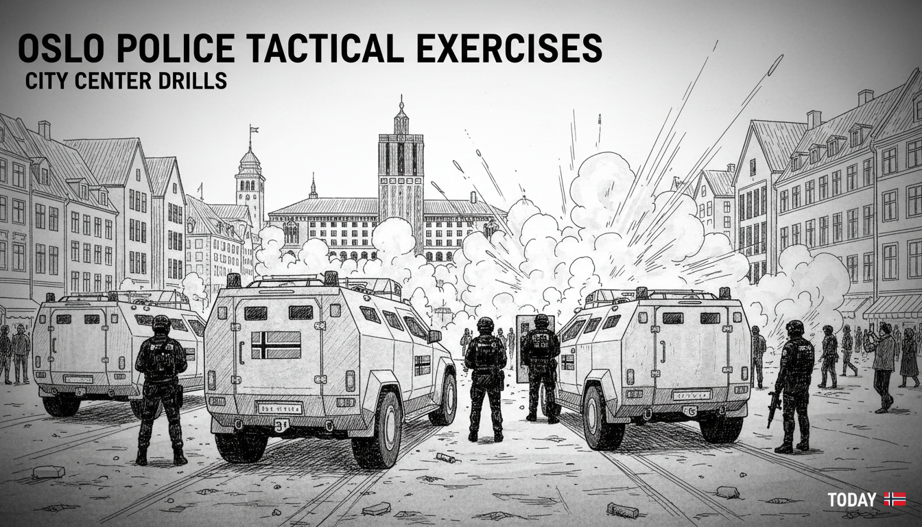 Oslo Police Conduct Major Tactical Vehicle Exercises in City Center