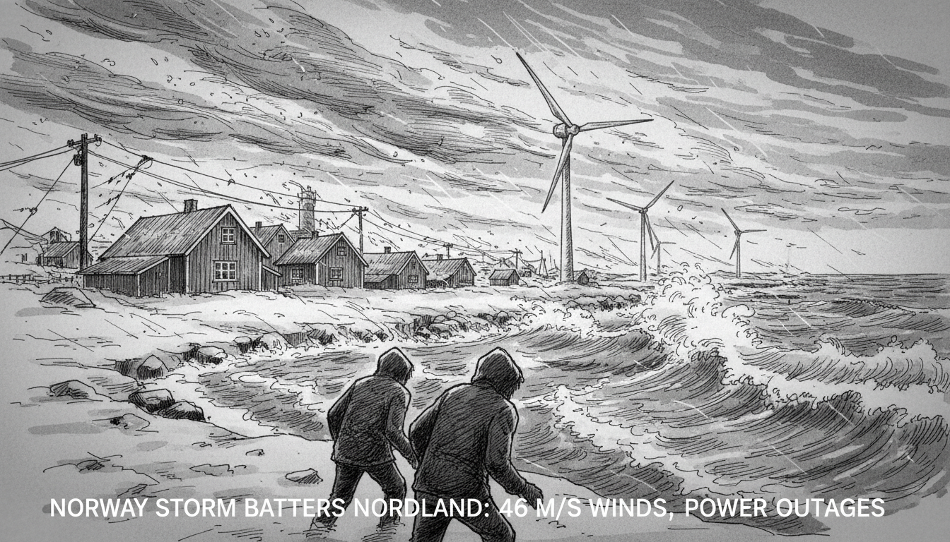 Norway Storm Batters Nordland: 46 m/s Winds, Power Outages