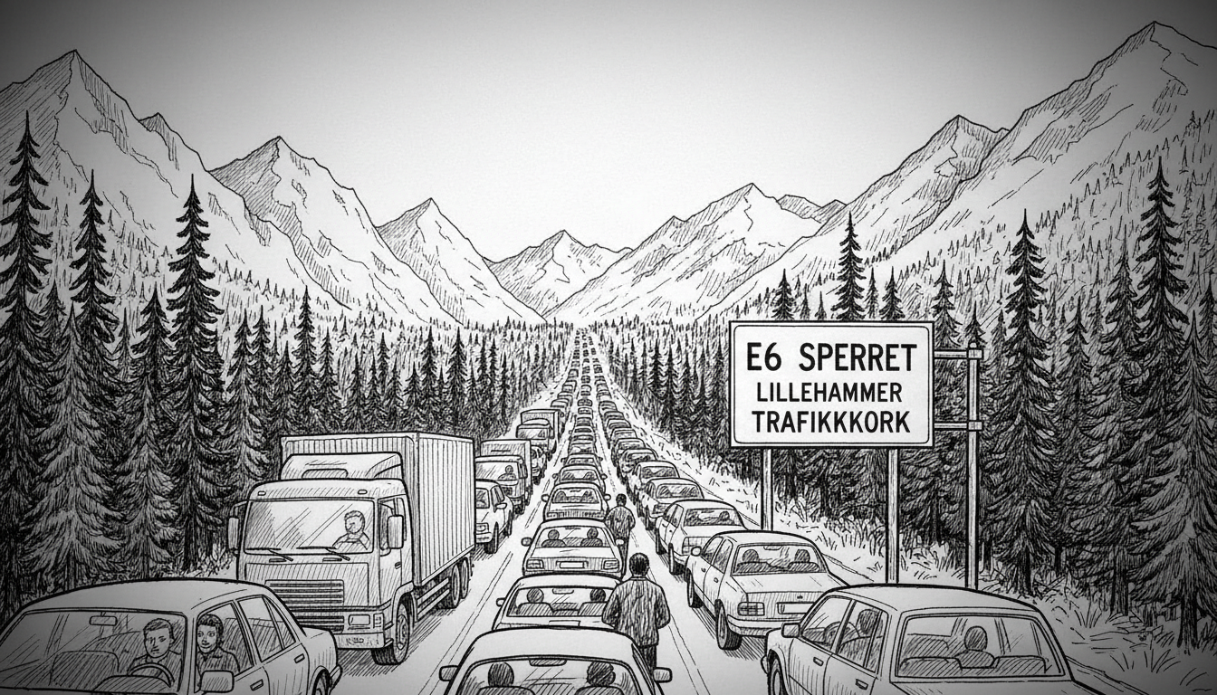 Norway E6 Highway Blocked: Major Traffic Disruption Near Lillehammer