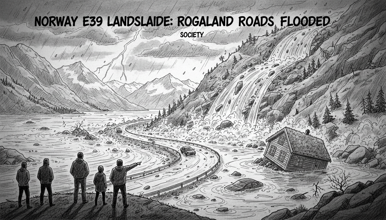 Norway E39 Landslide: Rogaland Roads Flooded