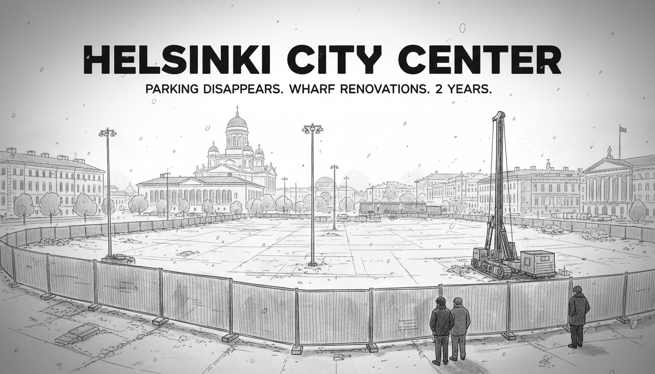 Major Parking Area Disappears from Helsinki City Center for Two Years