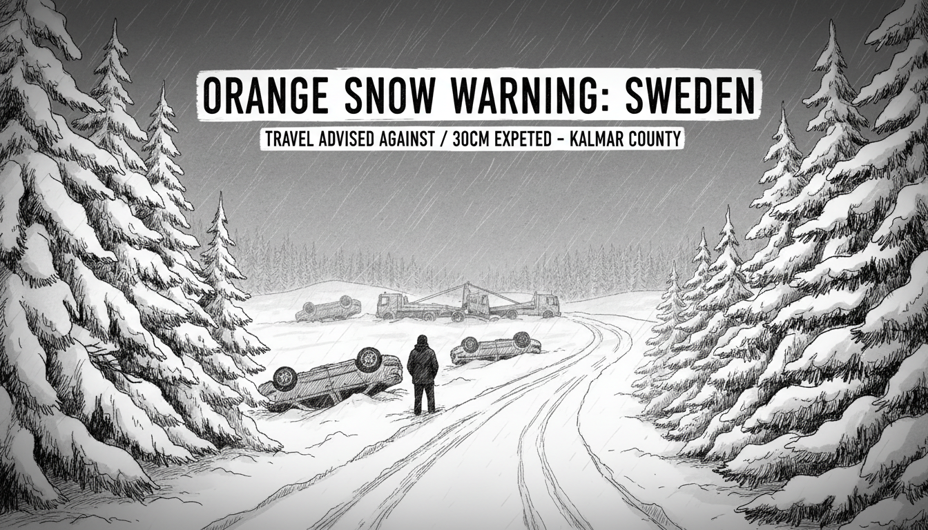 Sweden Issues Orange Snow Warning as Multiple Accidents Reported
