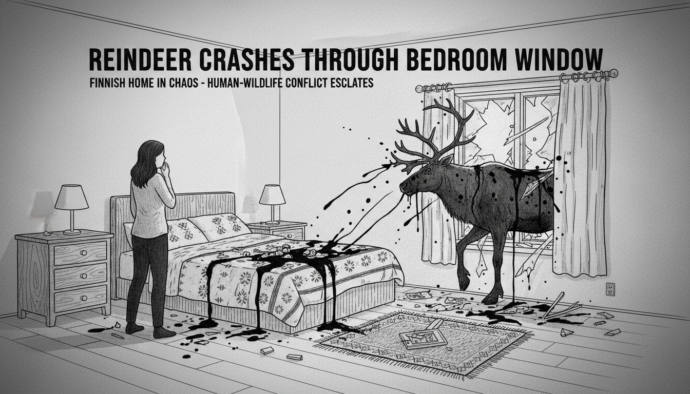 Reindeer Crashes Through Bedroom Window in Finnish Home