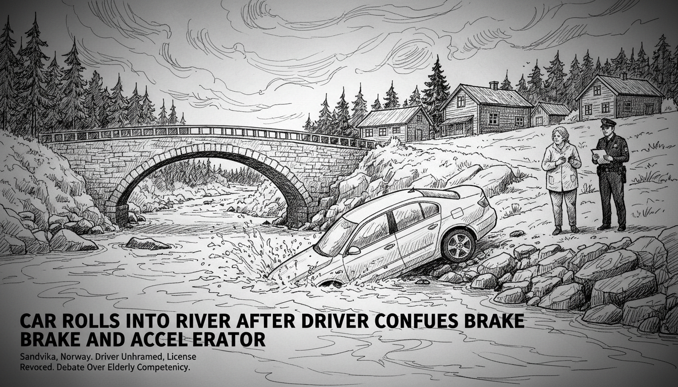 Car Rolls Into River After Driver Confuses Brake and Accelerator