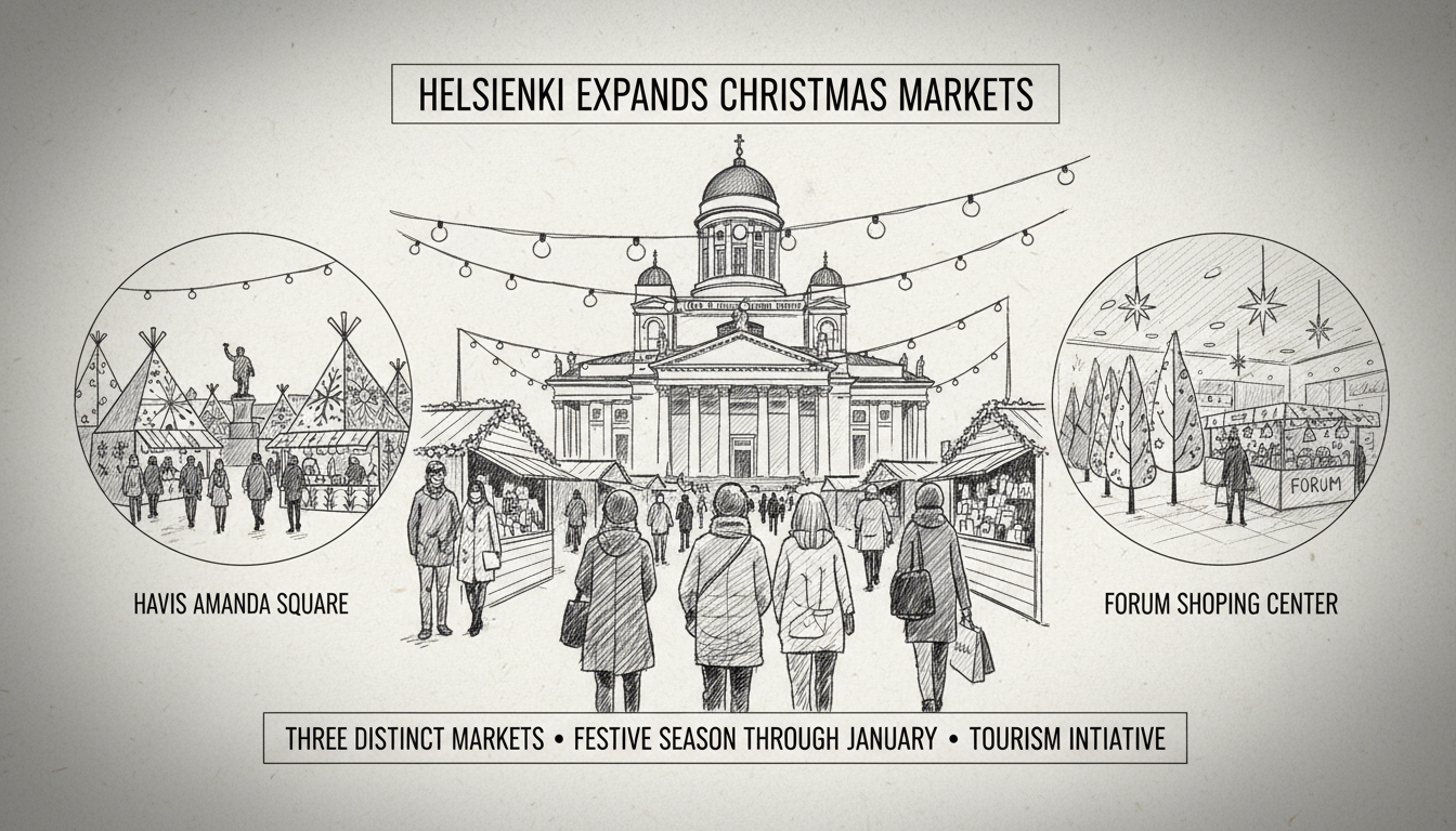 Helsinki Expands Christmas Market Offerings Across City Center