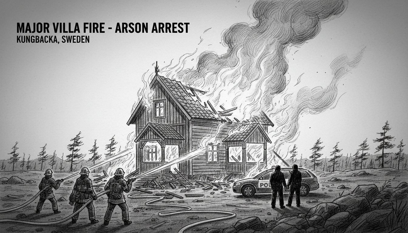 Major Villa Fire in Kungsbacka Leads to Arson Arrest