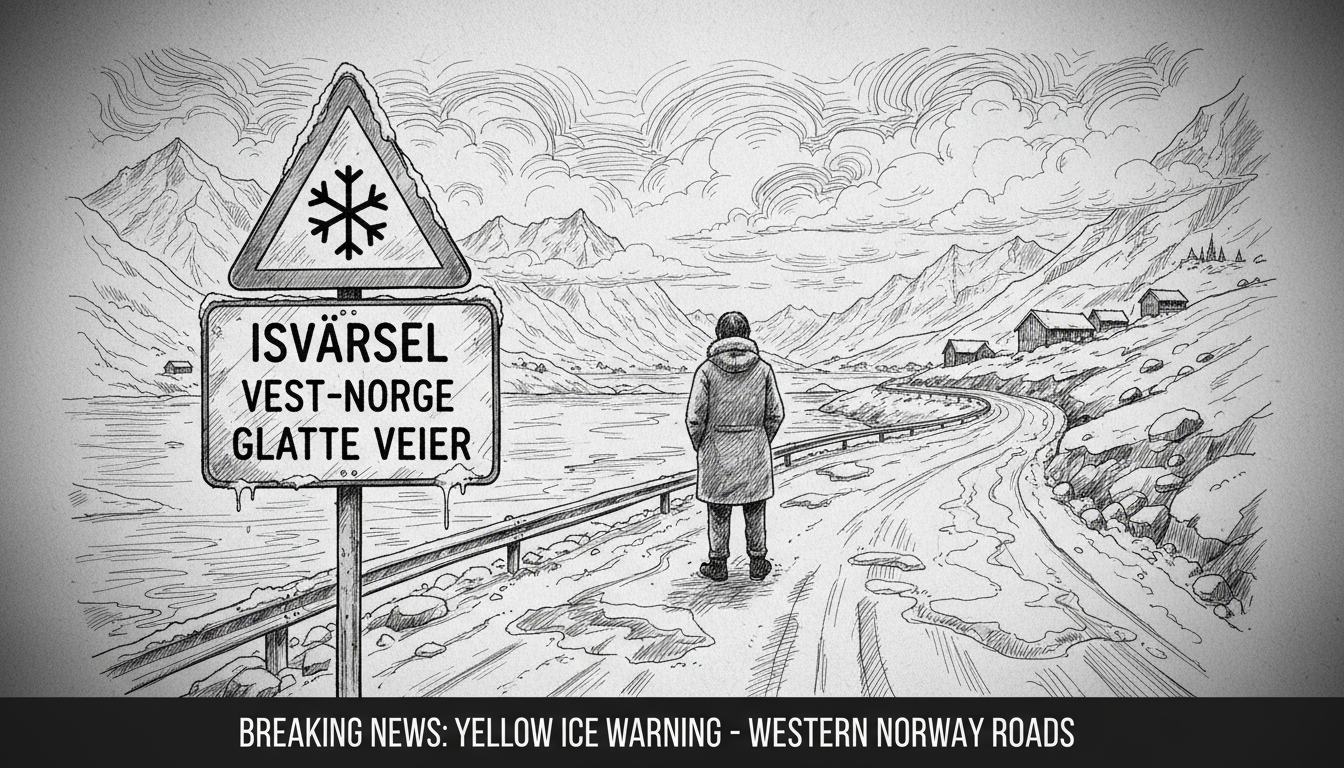 Yellow Ice Warning Issued for Western Norway Roads
