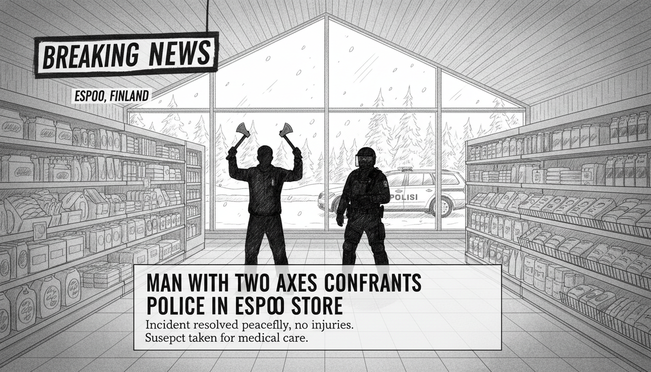 Man With Two Axes Confronts Police in Espoo Store