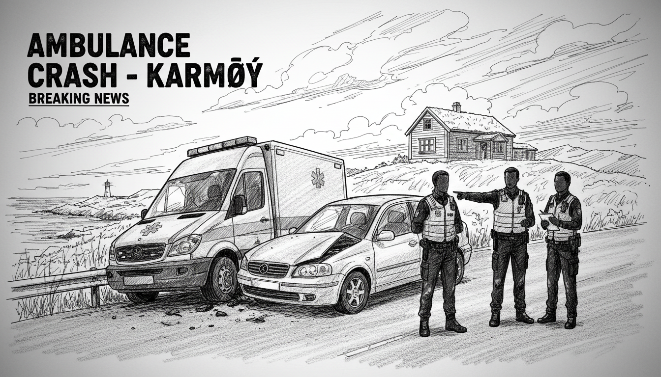 Ambulance Crashes During Emergency Response on Karmøy