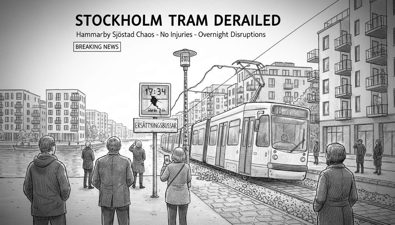 Stockholm Tram Derails in Hammarby Sjöstad