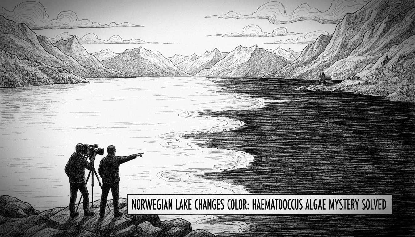 Norwegian Lake Changes Color From Yellow to Blood Red
