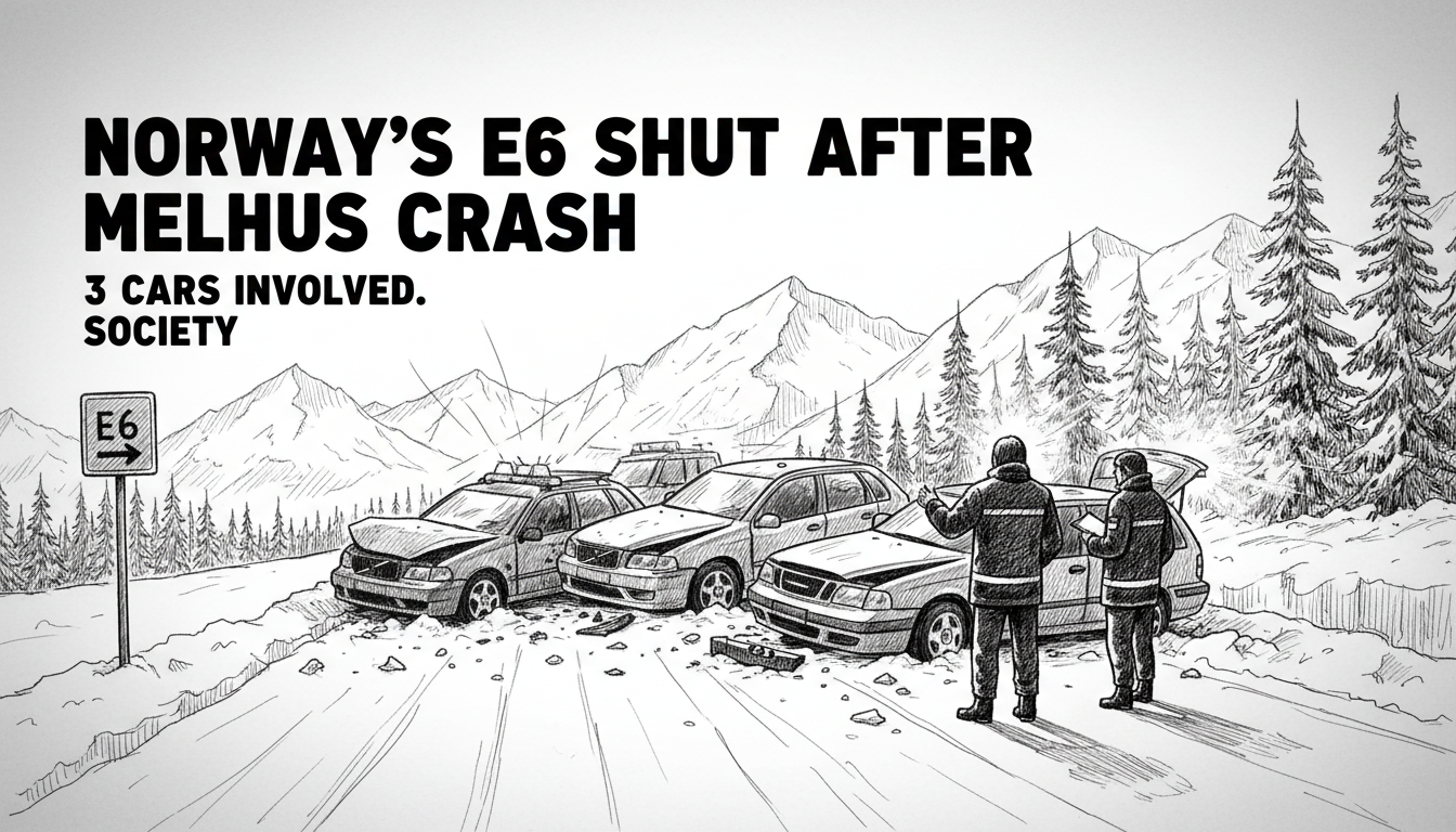 Norway's E6 Shut After Melhus Crash: 3 Cars Involved