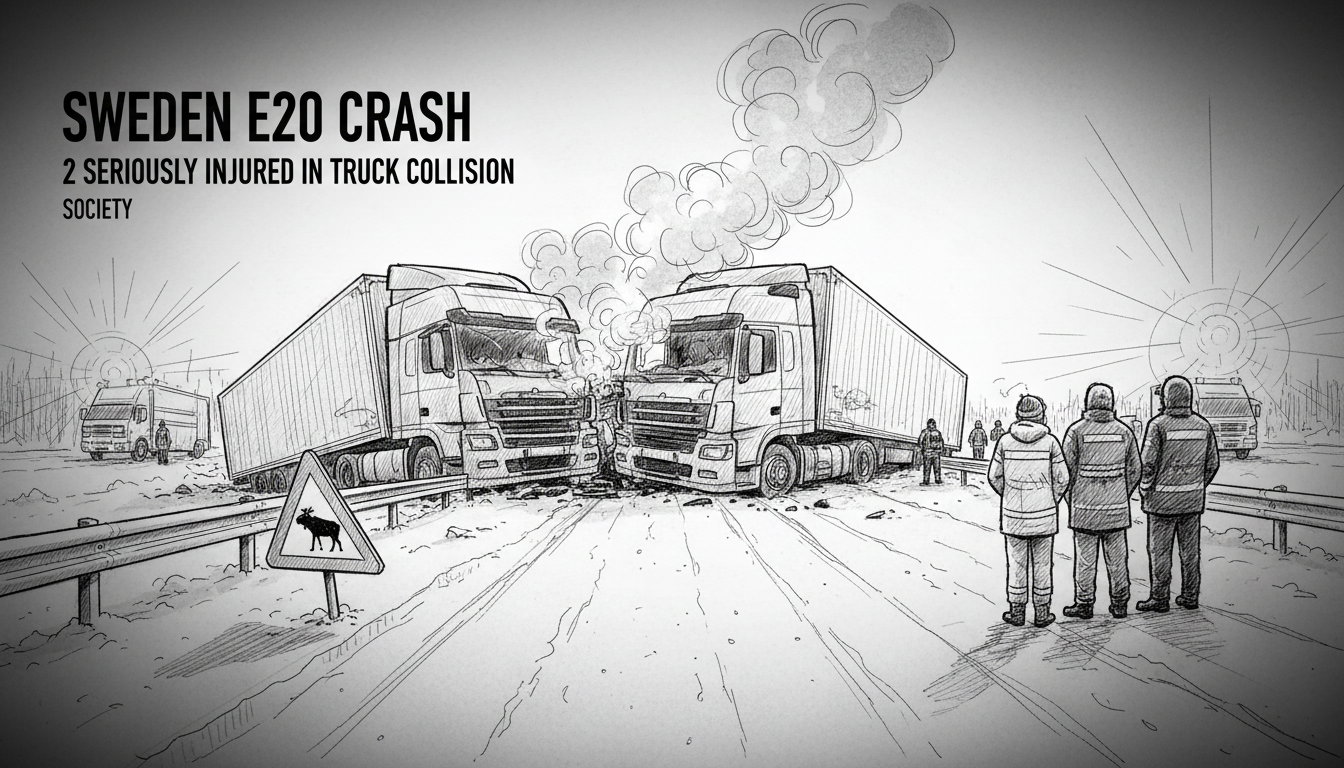 Sweden E20 Crash: 2 Seriously Injured in Truck Collision