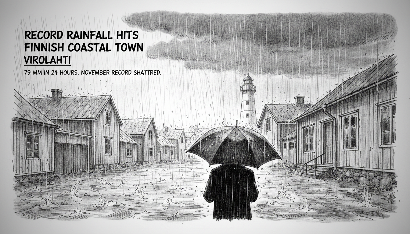 Record Rainfall Hits Finnish Coastal Town in November Downpour