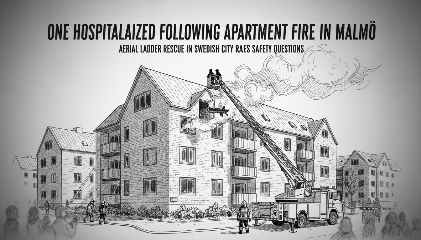 One Hospitalized Following Apartment Fire in Malmö
