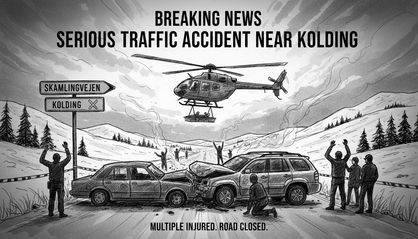 Serious Traffic Accident Near Kolding Injures Multiple People