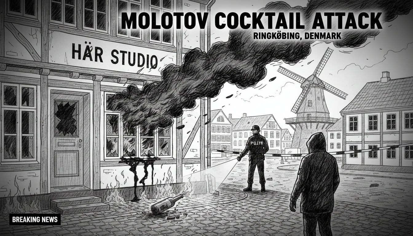 Molotov Cocktail Attack Targets Hair Salon in Danish Town