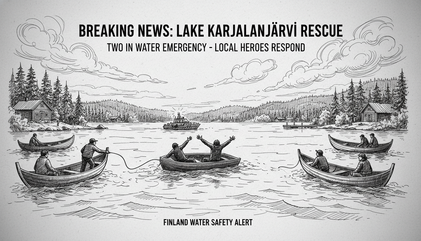 Two People in Water Emergency at Lake Karjalanjärvi in Kitee