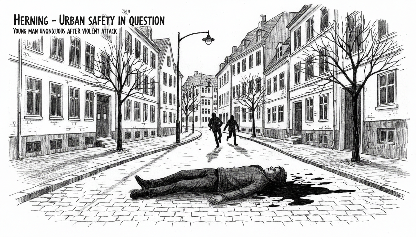 Young Man Unconscious After Violent Attack in Herning