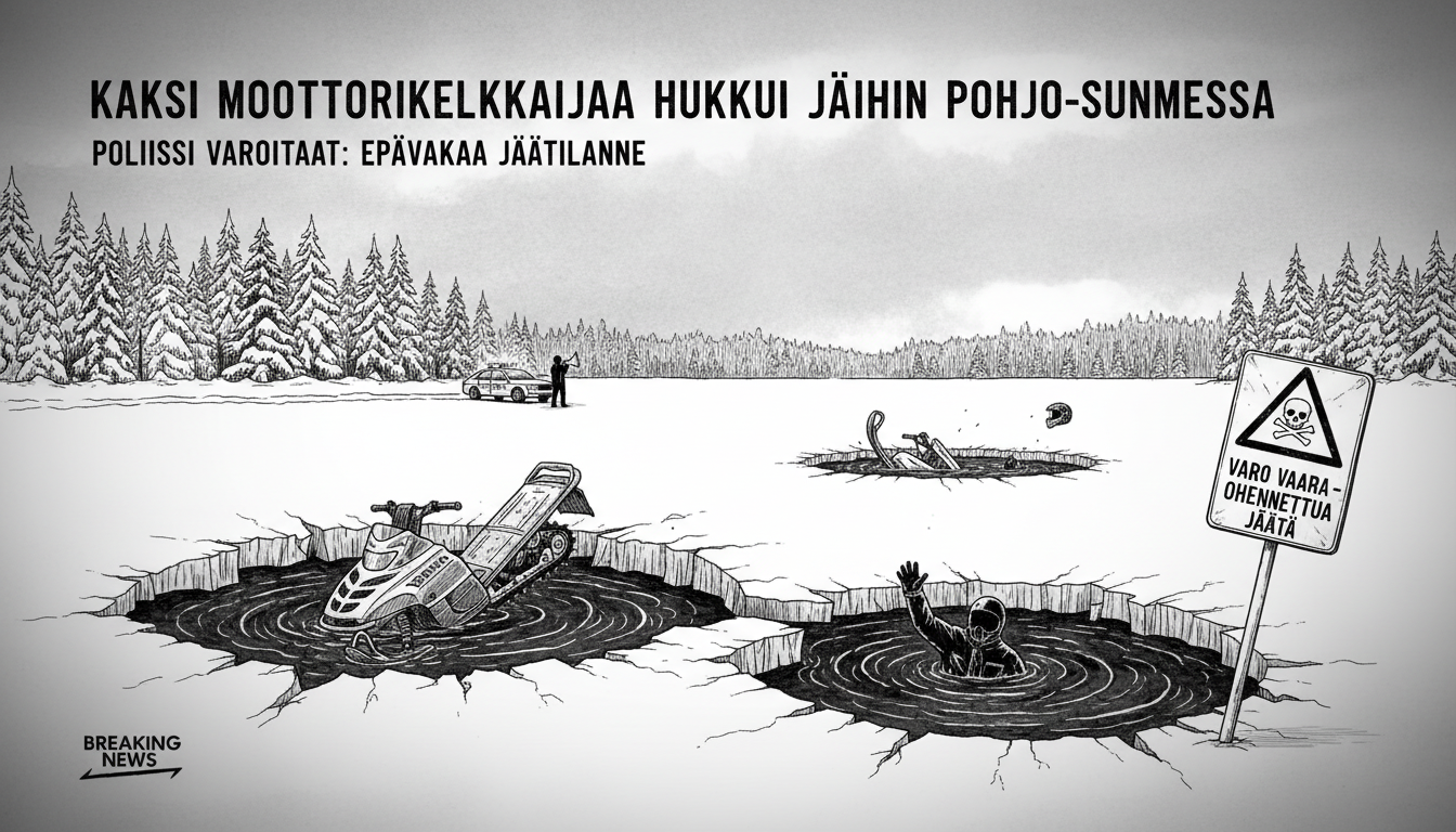 Two Snowmobile Drivers Break Through Ice and Drown in Northern Finland