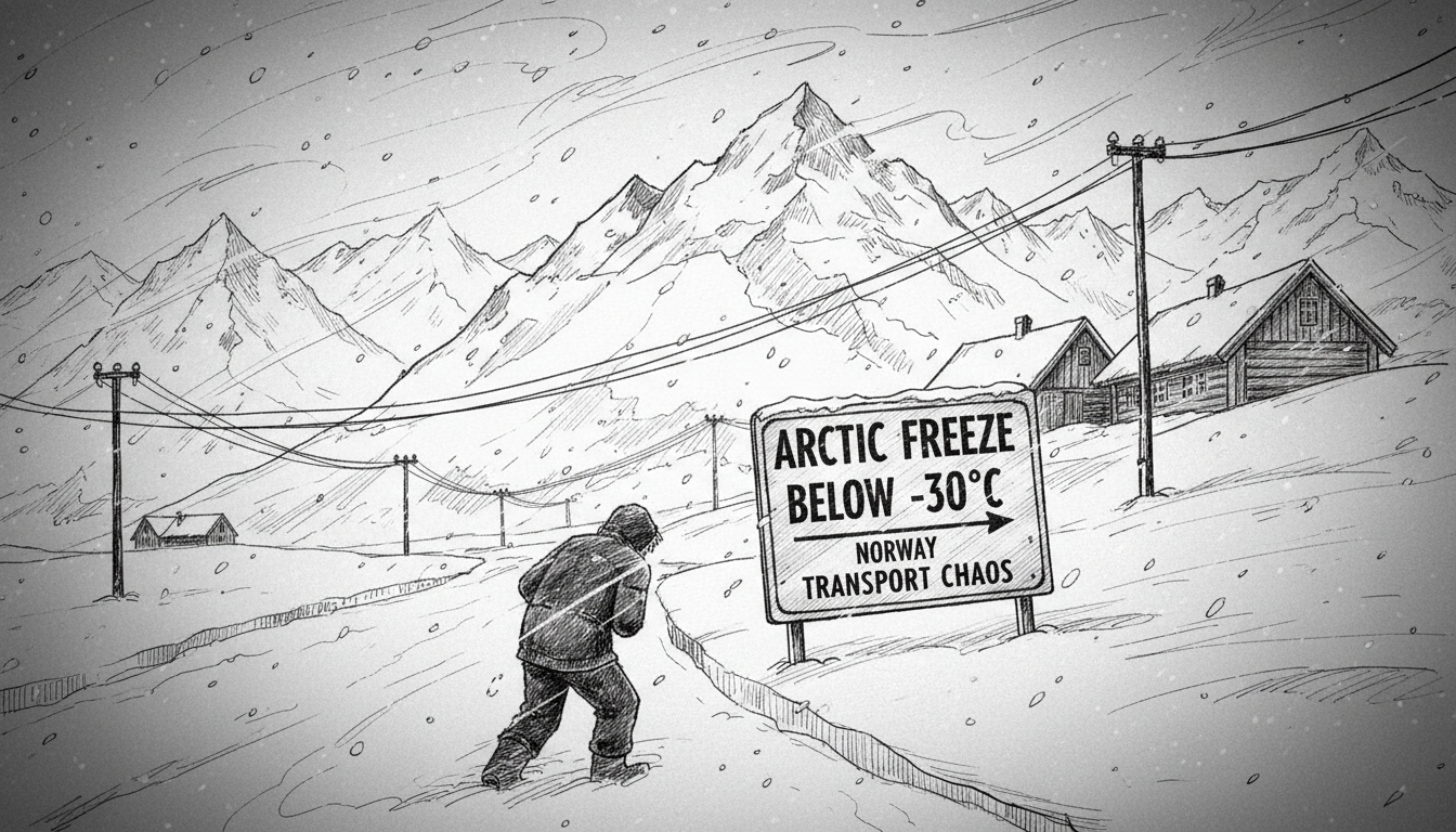 Arctic Freeze Sweeps Across Norway With Temperatures Plunging Below -30°C