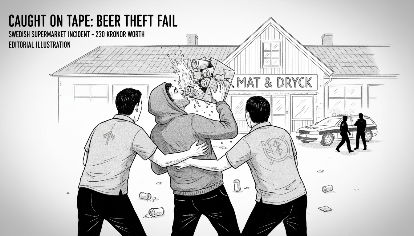 Man Attempts to Drink Stolen Beer After Supermarket Theft