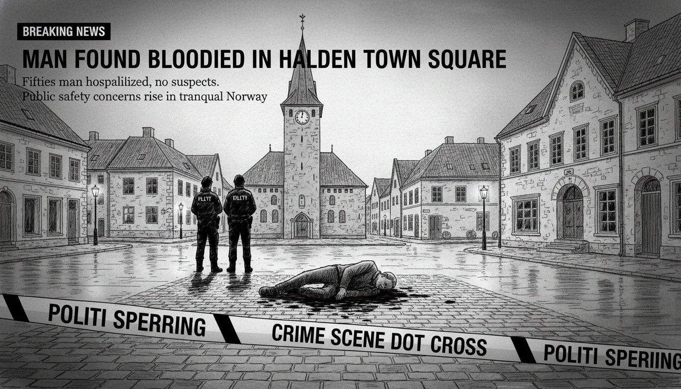 Man Found Bloodied in Halden Town Square