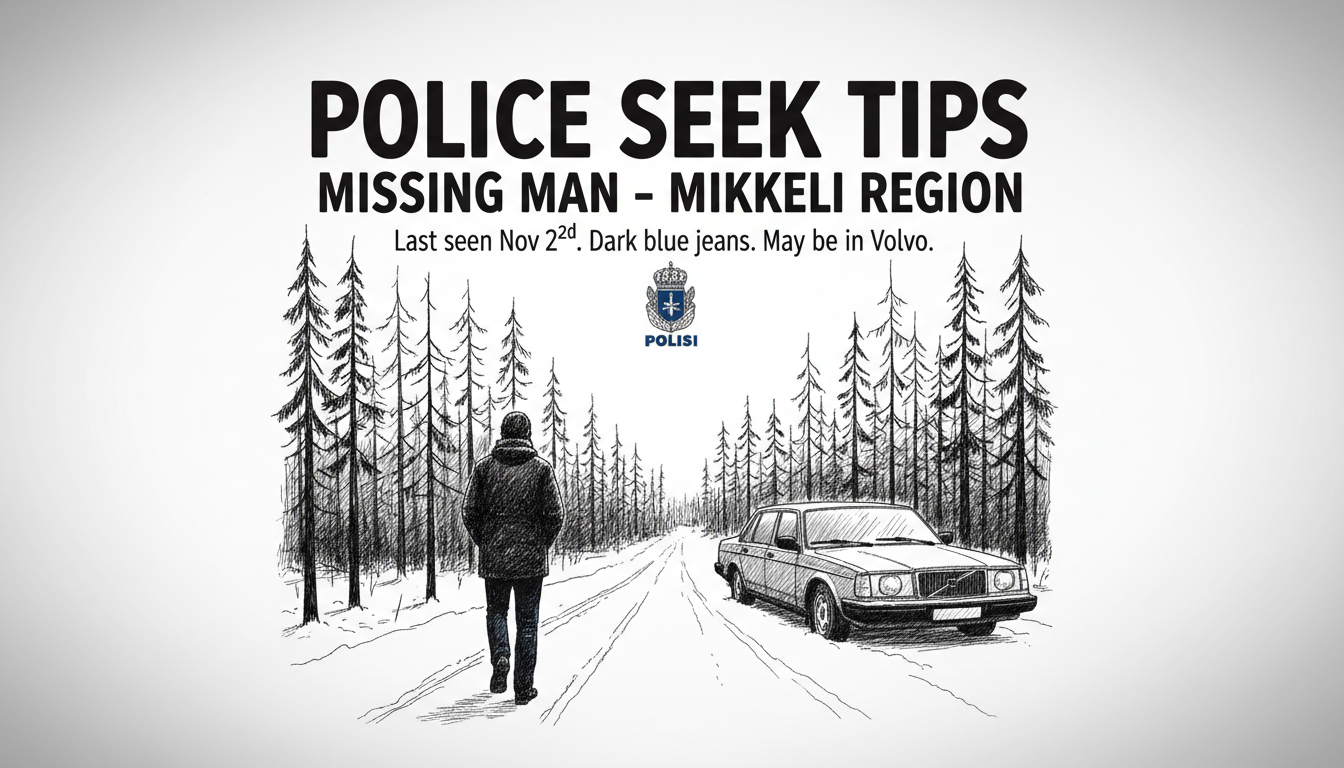Police Seek Tips for Missing Man in Mikkeli Region