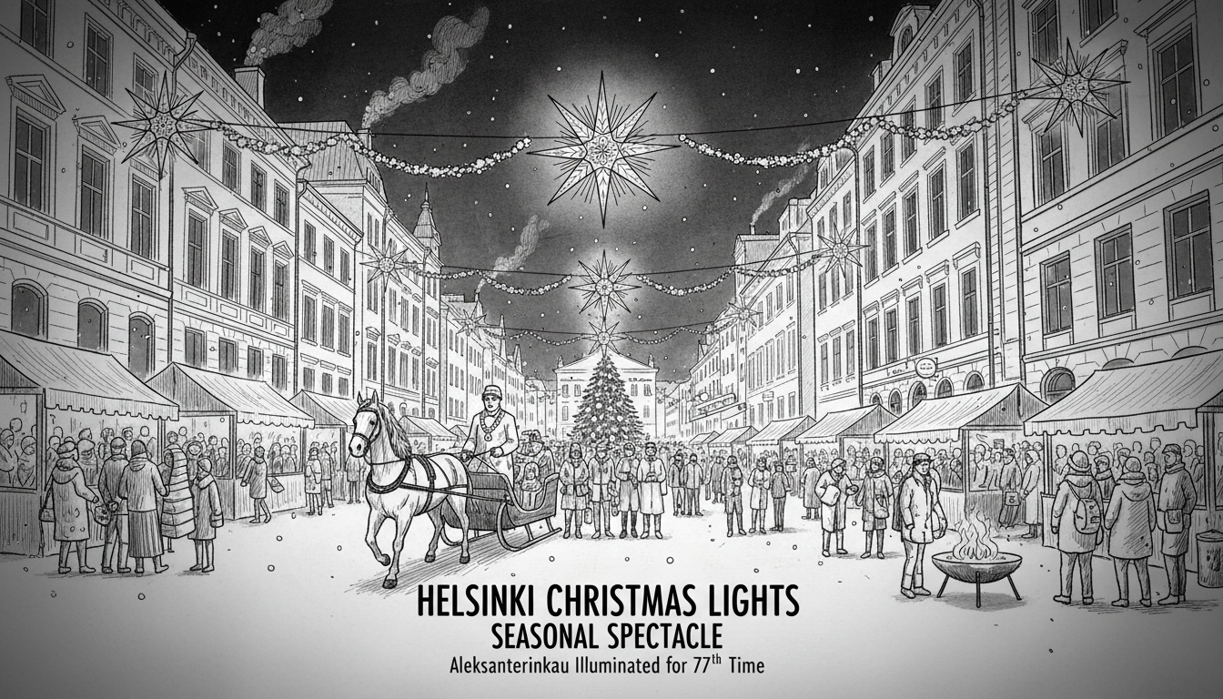 Helsinki Christmas Lights Illuminate City in Seasonal Spectacle