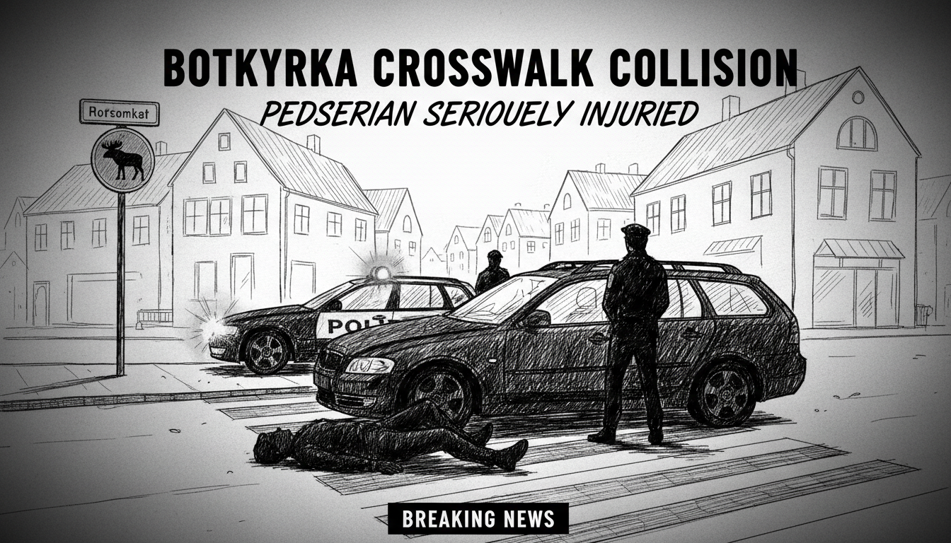 Pedestrian Seriously Injured in Botkyrka Crosswalk Collision