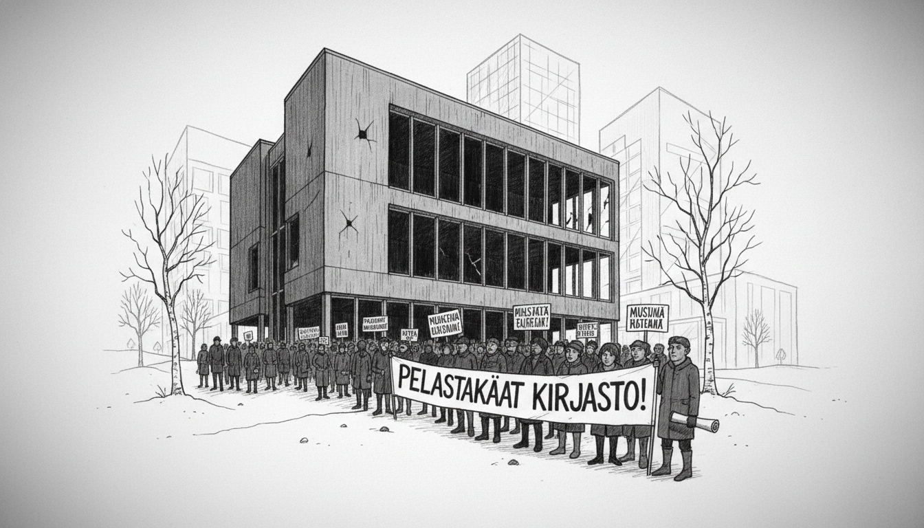 Historic Kortepohja Library Faces Demolition Despite Community Opposition