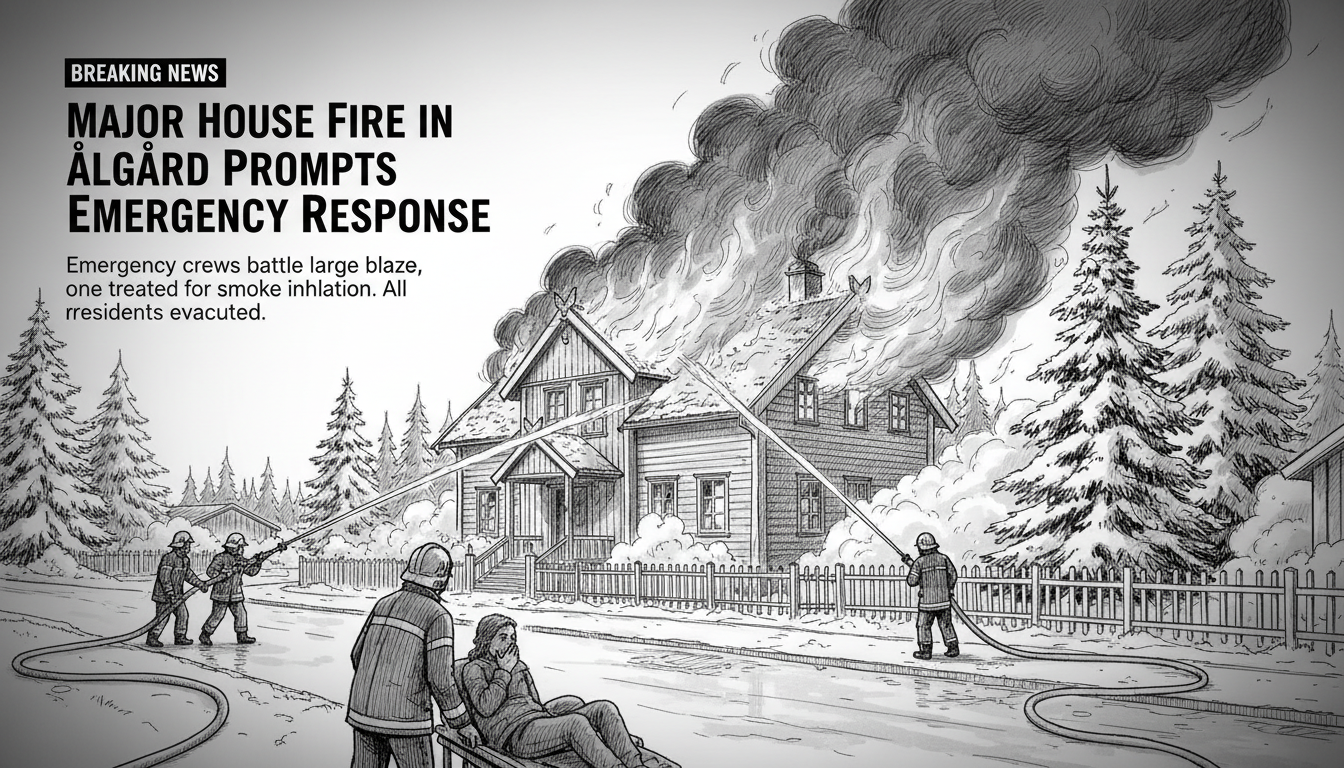 Major House Fire in Ålgård Prompts Emergency Response