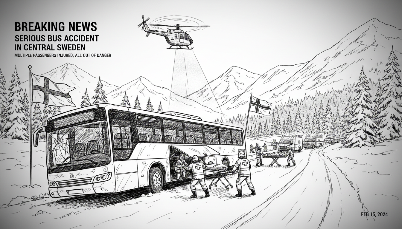 Serious Bus Accident in Central Sweden Injures Multiple Passengers