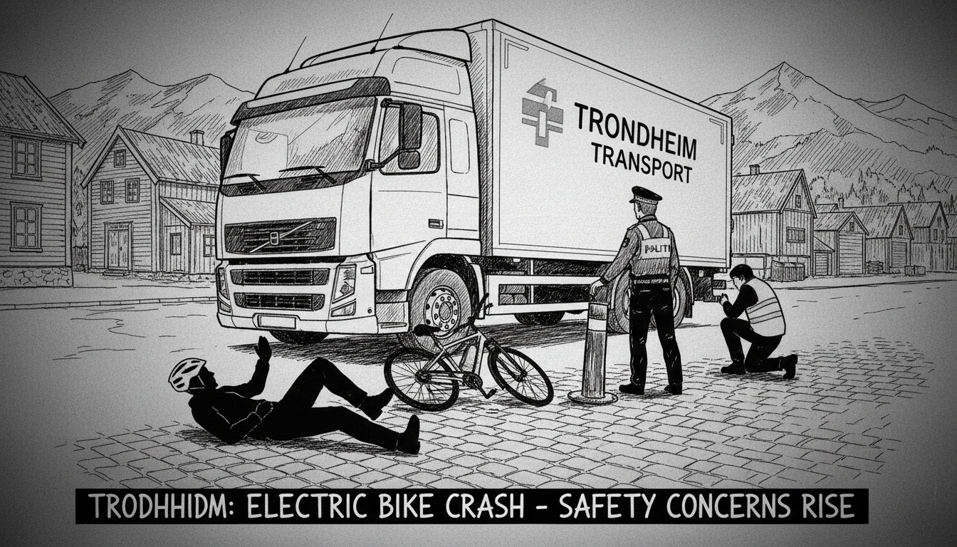 Electric Bicycle Collision with Truck in Trondheim Pedestrian Zone