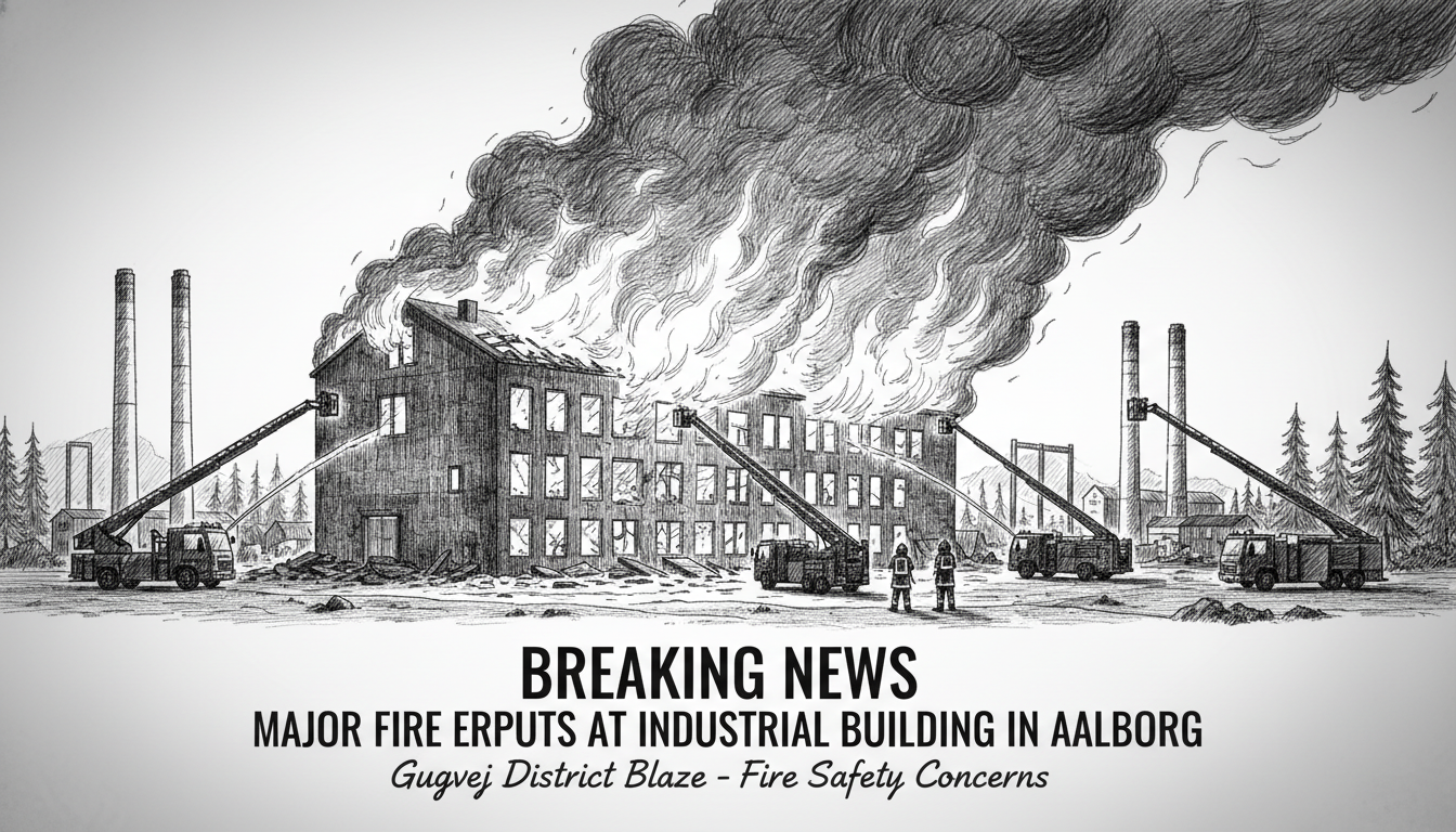 Major Fire Erupts at Industrial Building in Aalborg