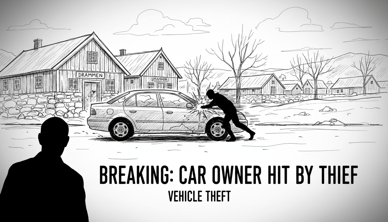 Car Owner Hit by Thief During Drammen Vehicle Theft