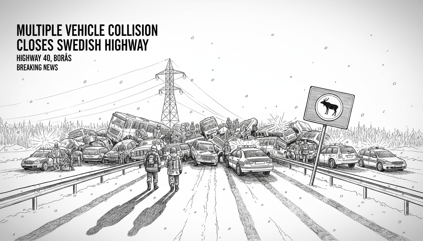 Multiple Vehicle Collision Closes Swedish Highway