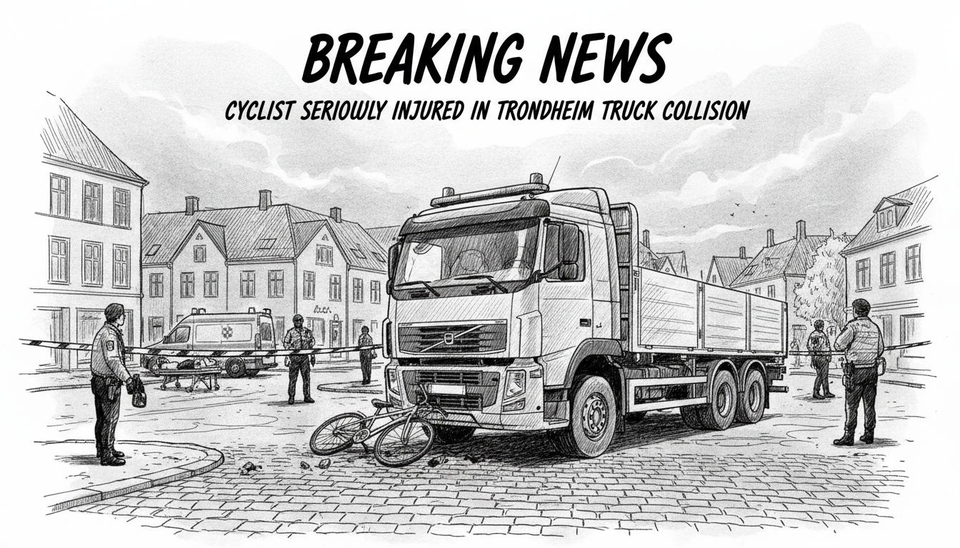 Cyclist Seriously Injured in Trondheim Truck Collision