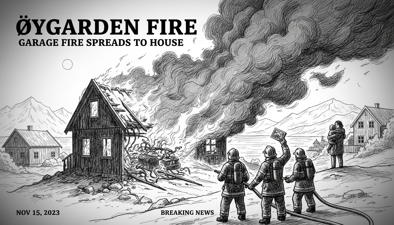 Garage Fire Spreads to House in Øygarden