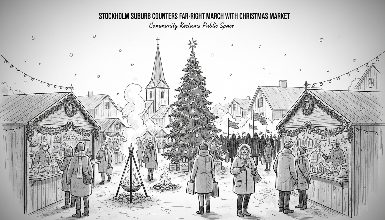 Stockholm Suburb Counters Far-Right March With Christmas Market