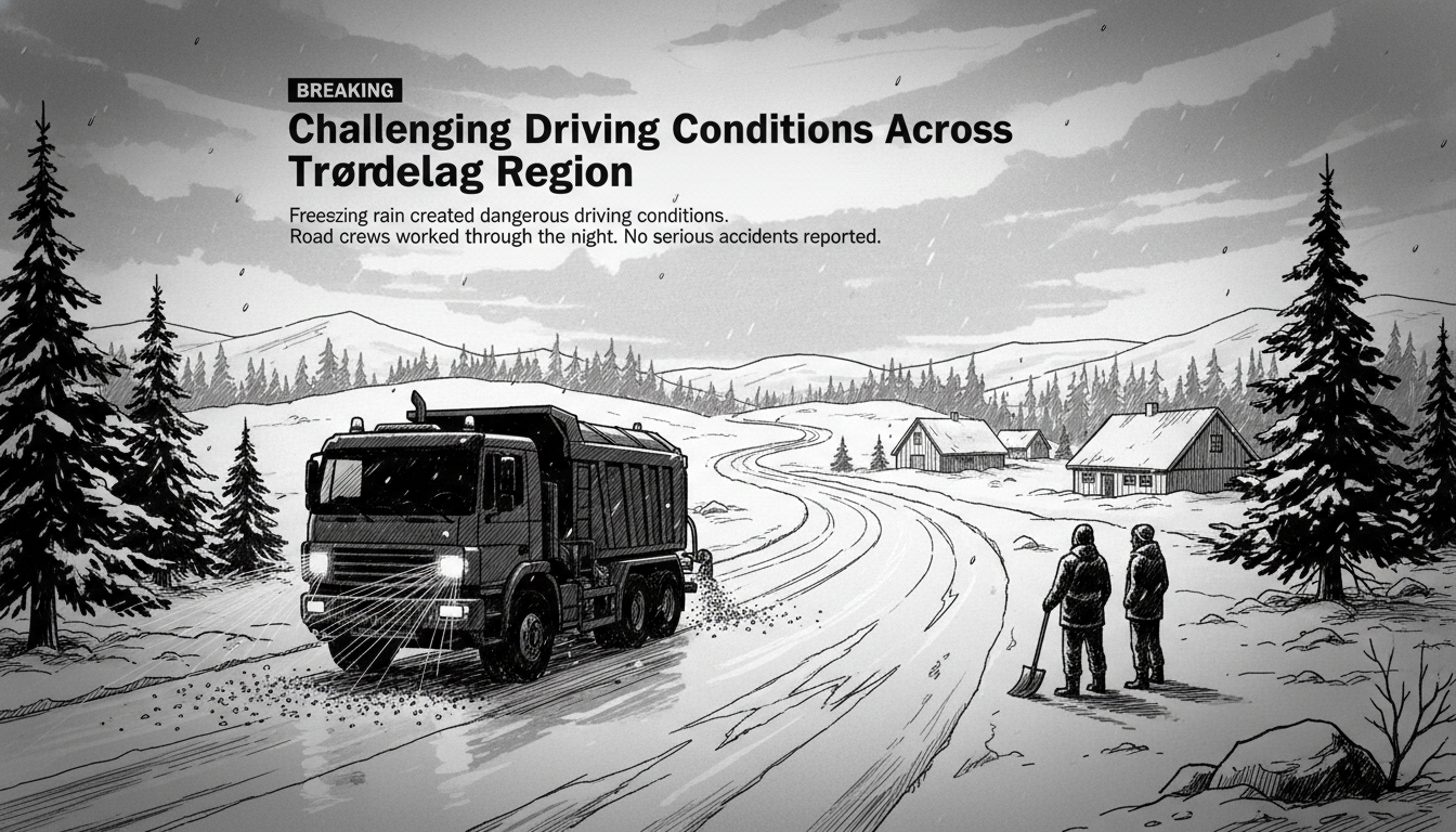 Challenging Driving Conditions Across Trøndelag Region