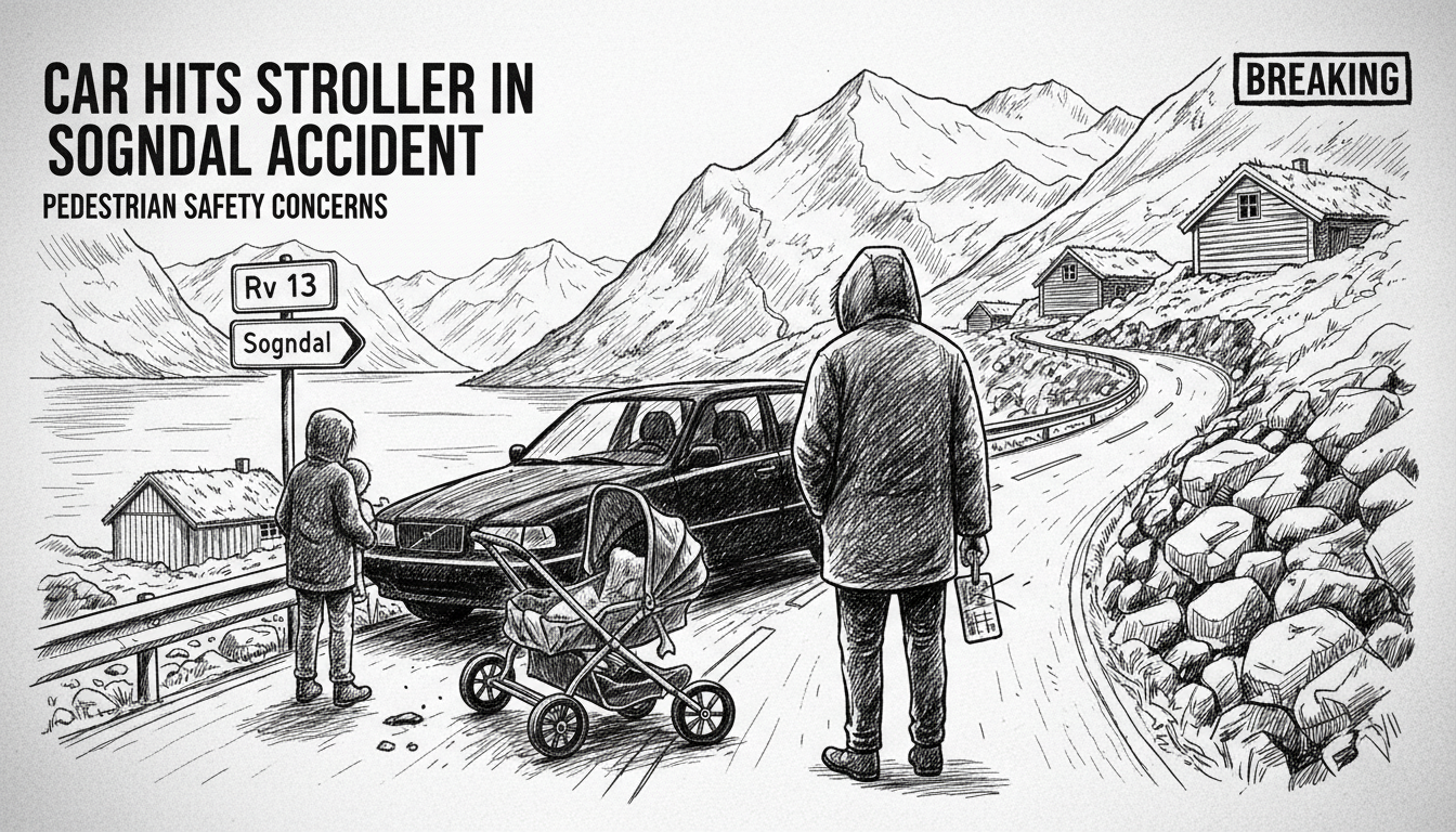 Car Hits Baby Stroller in Sogndal Road Accident
