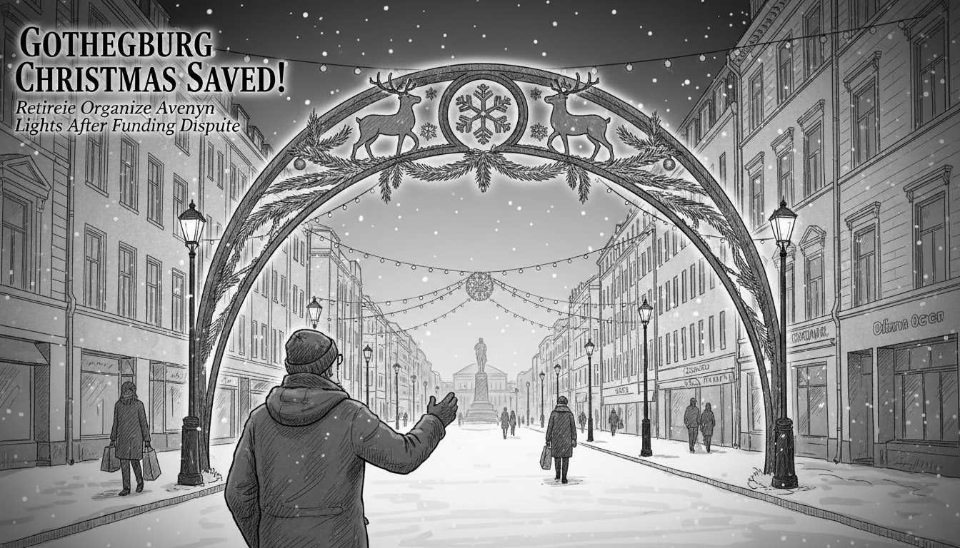 Gothenburg's Avenyn Christmas Decorations Handled by Retiree After Funding Dispute