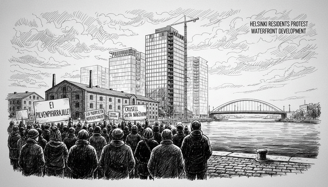 Helsinki Residents Protest Planned Office Towers Blocking Waterfront Landmark